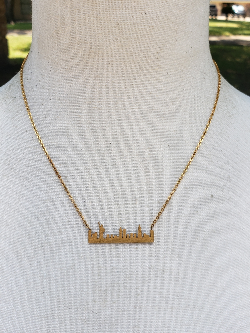 Gold-tone NYC  Skyline Silhouette Necklace